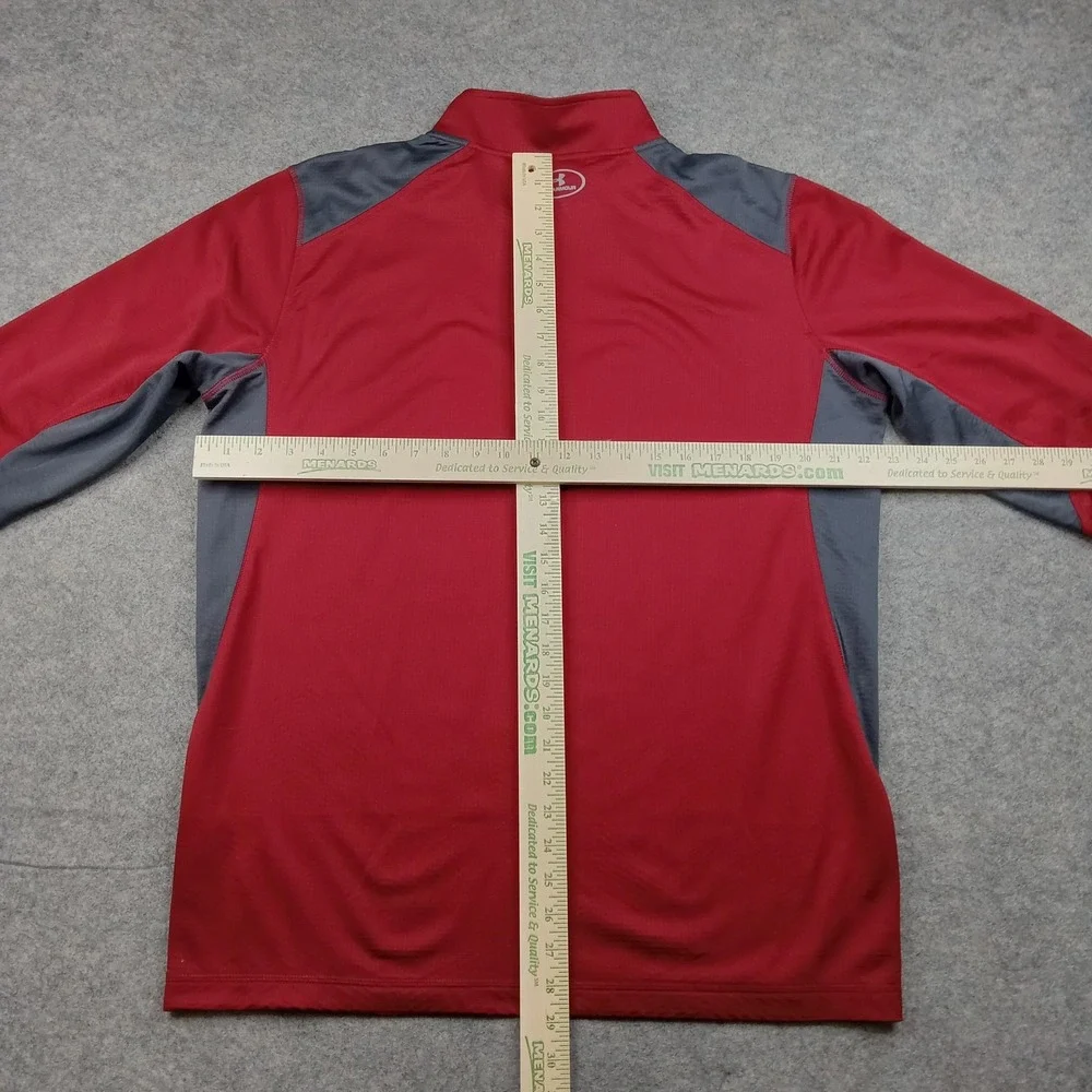 Under Armour Pullover‎ Mens XL Red Colorblock 1/4 Zip Long Sleeve Top 1288057